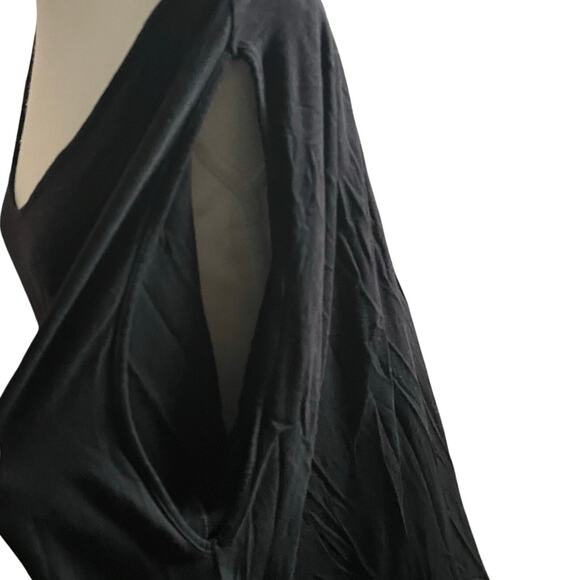 a:glow Women's XL Maternity Black Open Cold Shoulder Pullover Stretch Top Casual - Picture 4 of 6